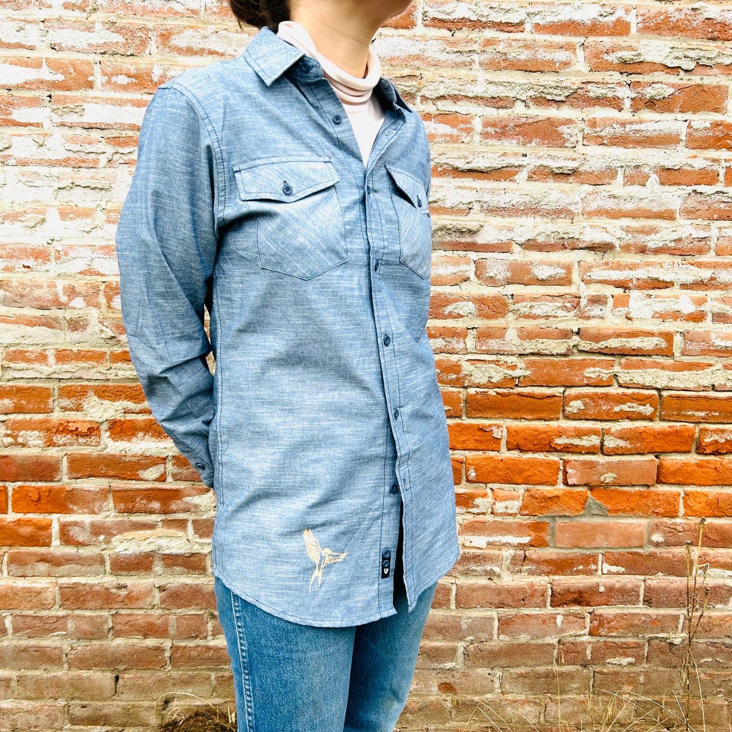 
                  
                    Swallows In Flight Chambray Shirt
                  
                