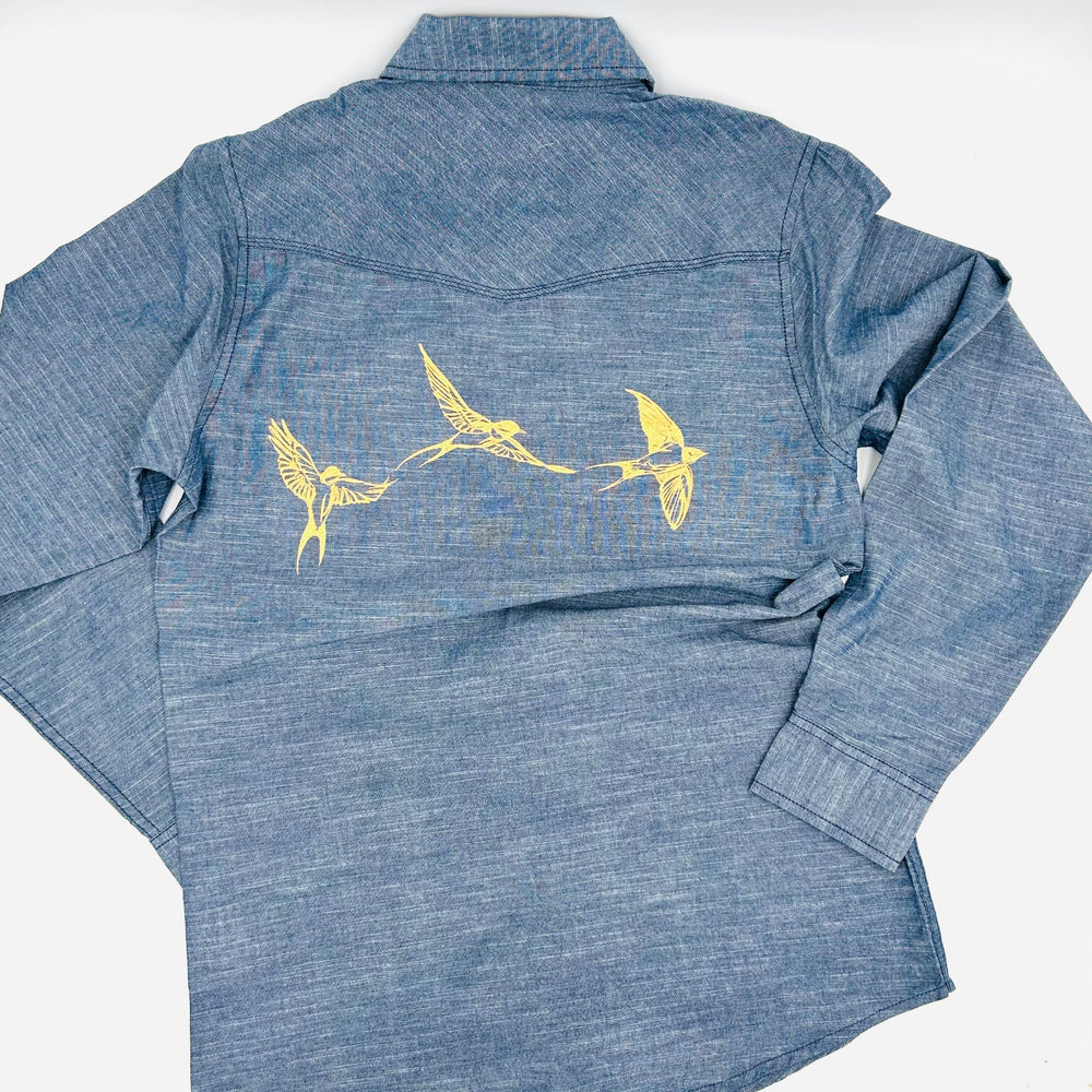 Swallows In Flight Chambray Shirt