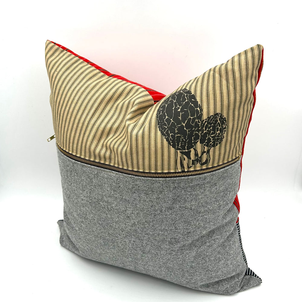 Swale Pillow :: Morels on Country Tan Ticking