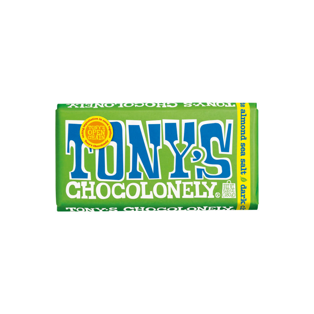 Tony's Dark Almond Sea Salt Chocolate Bar