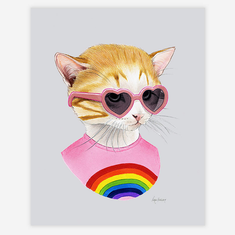 Rainbow Kitten Print