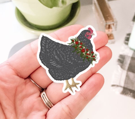 Christmas Wyandotte Chicken Sticker