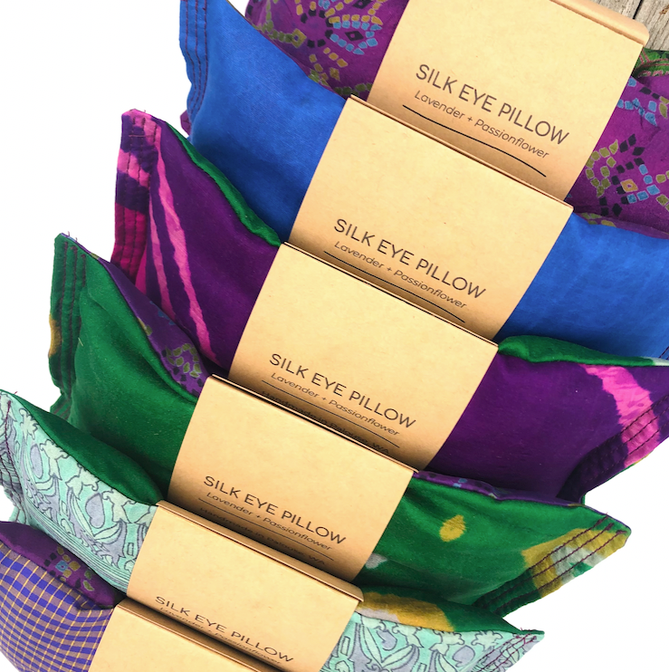 Lavender silk eye sales pillow