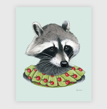 Raccoon Lady Print