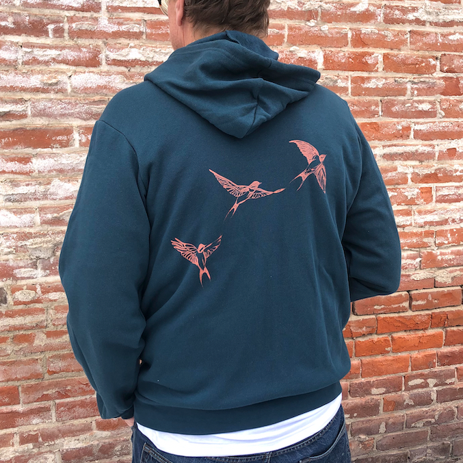 Swallows in Flight Zip Hoodie SWALE