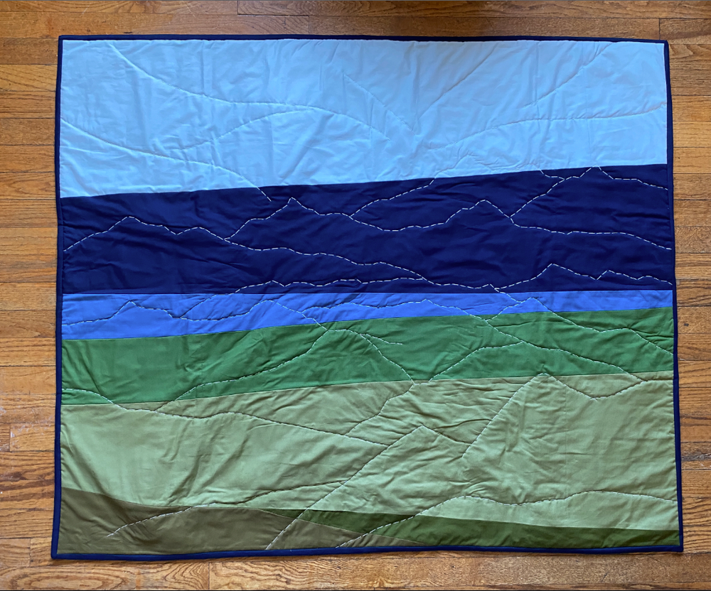 
                  
                    "Mountains Beyond Mountains (View from Mt. Aeneas)" Quilt
                  
                