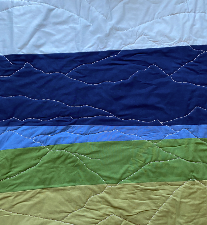 
                  
                    "Mountains Beyond Mountains (View from Mt. Aeneas)" Quilt
                  
                