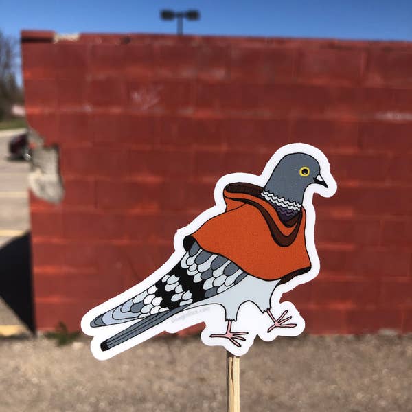 
                  
                    Pigeon in a Poncho Sticker
                  
                