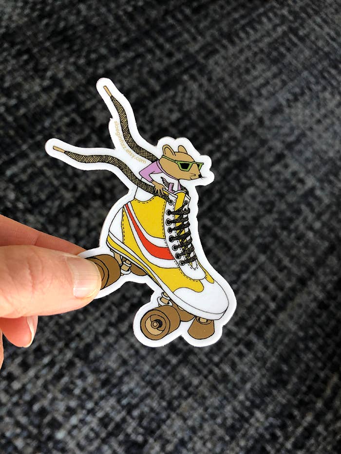 
                  
                    Mouse in a Rollerskate Sticker
                  
                